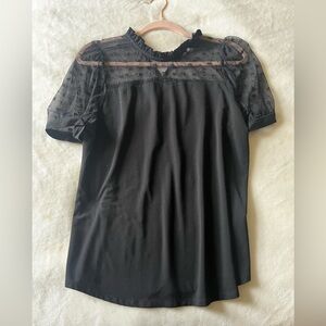 Black dress shirt with lace detailing